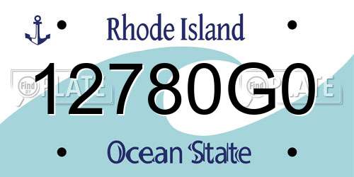 12780G0 Rhode Island License Plate
