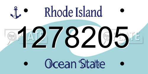 1278205 Rhode Island License Plate