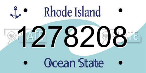 1278208 Rhode Island License Plate