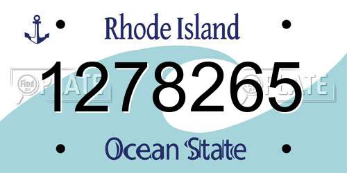 1278265 Rhode Island License Plate