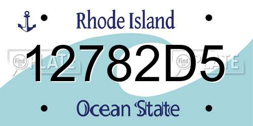 12782D5 Rhode Island License Plate