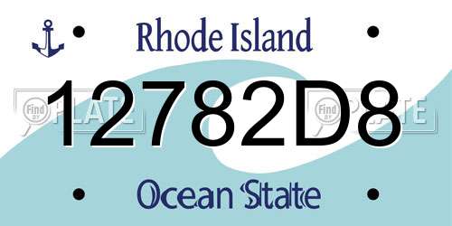 12782D8 Rhode Island License Plate