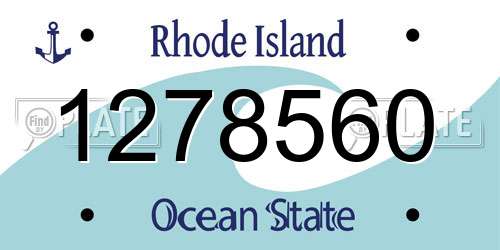 1278560 Rhode Island License Plate