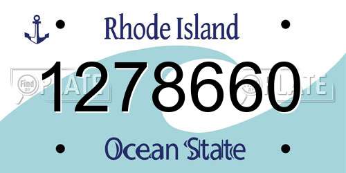 1278660 Rhode Island License Plate