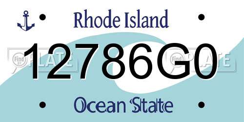 12786G0 Rhode Island License Plate