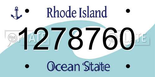 1278760 Rhode Island License Plate