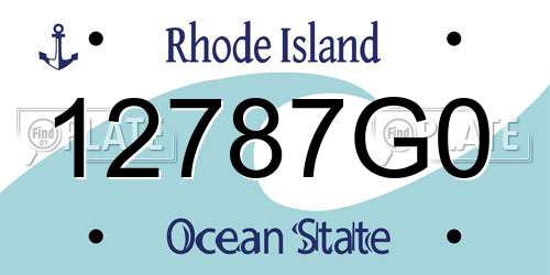 12787G0 Rhode Island License Plate