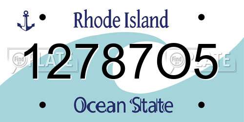 12787O5 Rhode Island License Plate