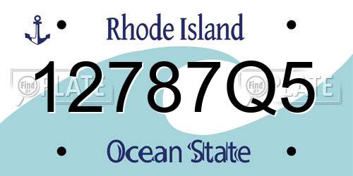 12787Q5 Rhode Island License Plate