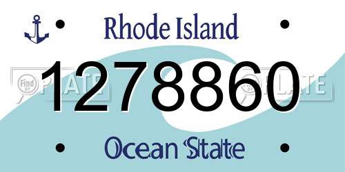 1278860 Rhode Island License Plate