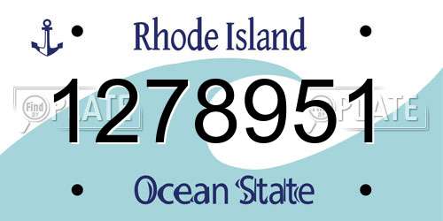 1278951 Rhode Island License Plate