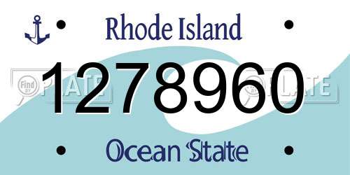 1278960 Rhode Island License Plate