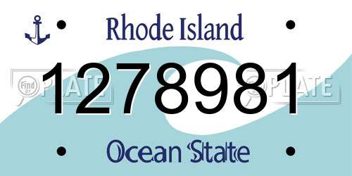 1278981 Rhode Island License Plate