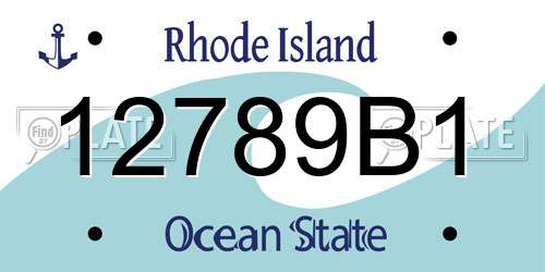 12789B1 Rhode Island License Plate