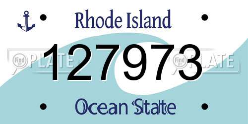 127973 Rhode Island License Plate