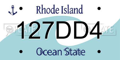 127DD4 Rhode Island License Plate