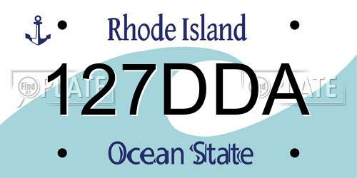 127DDA Rhode Island License Plate