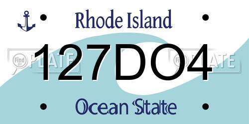 127DO4 Rhode Island License Plate