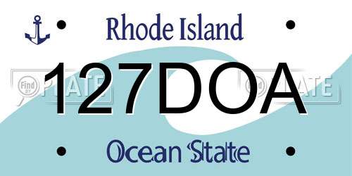 127DOA Rhode Island License Plate