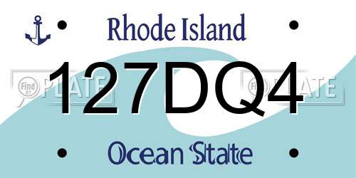 127DQ4 Rhode Island License Plate