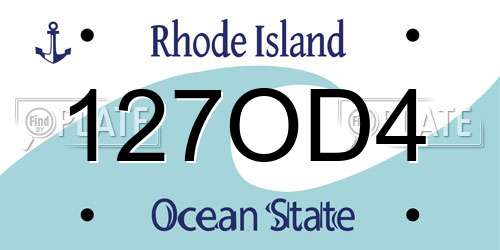 127OD4 Rhode Island License Plate