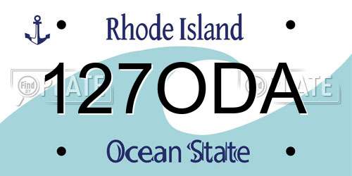 127ODA Rhode Island License Plate