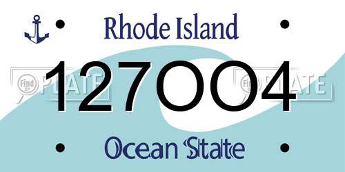 127OO4 Rhode Island License Plate