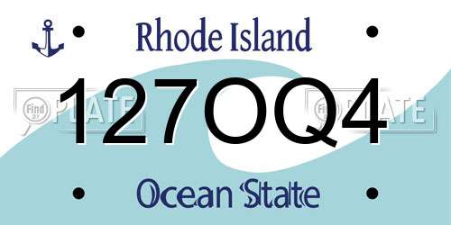 127OQ4 Rhode Island License Plate