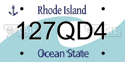 127QD4 Rhode Island License Plate