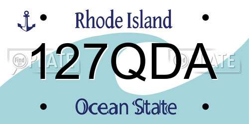 127QDA Rhode Island License Plate