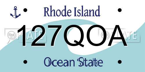127QOA Rhode Island License Plate