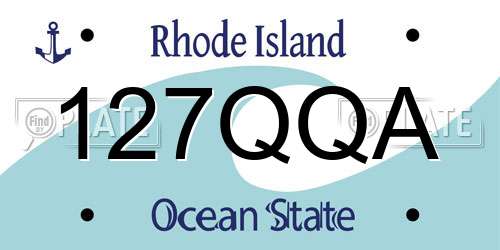 127QQA Rhode Island License Plate