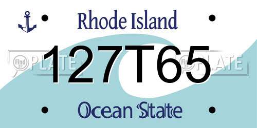 127T65 Rhode Island License Plate