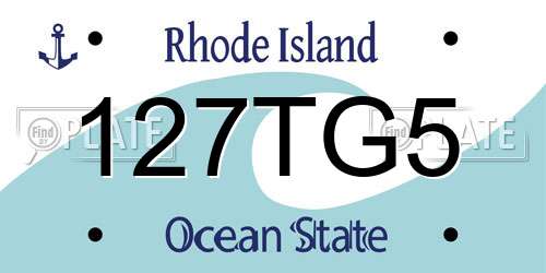 127TG5 Rhode Island License Plate