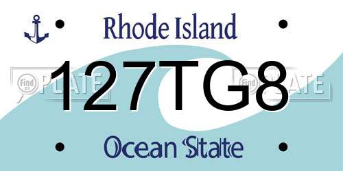 127TG8 Rhode Island License Plate
