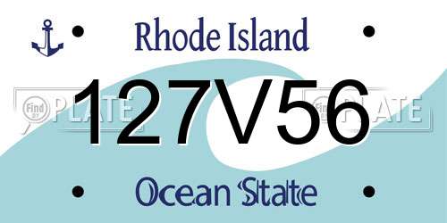 127V56 Rhode Island License Plate