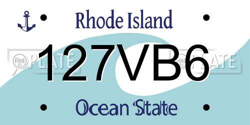 127VB6 Rhode Island License Plate