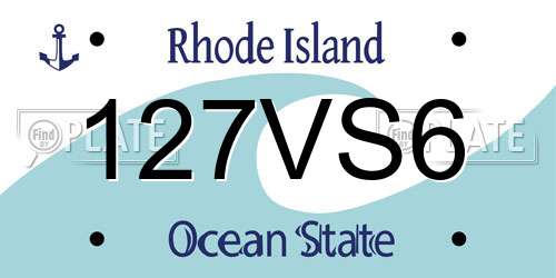 127VS6 Rhode Island License Plate