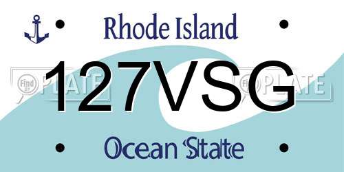 127VSG Rhode Island License Plate