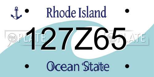 127Z65 Rhode Island License Plate