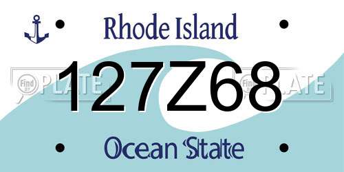 127Z68 Rhode Island License Plate