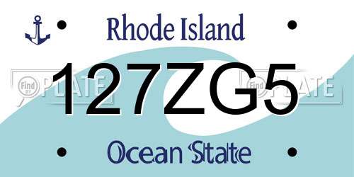 127ZG5 Rhode Island License Plate