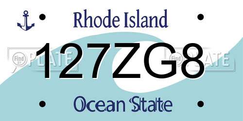 127ZG8 Rhode Island License Plate
