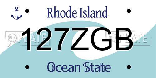 127ZGB Rhode Island License Plate