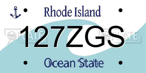 127ZGS Rhode Island License Plate