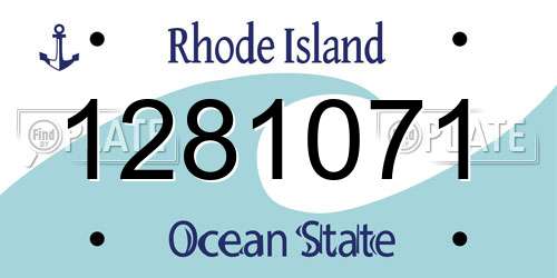 1281071 Rhode Island License Plate