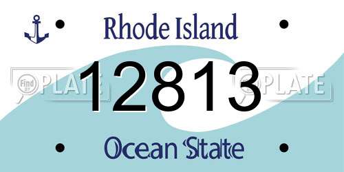 12813 Rhode Island License Plate