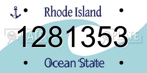 1281353 Rhode Island License Plate