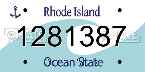 1281387 Rhode Island License Plate