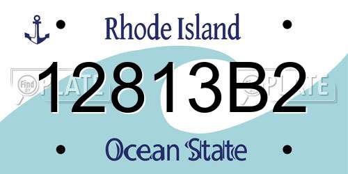 12813B2 Rhode Island License Plate